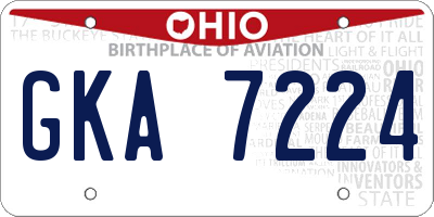 OH license plate GKA7224