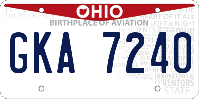 OH license plate GKA7240