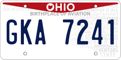 OH license plate GKA7241