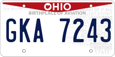 OH license plate GKA7243