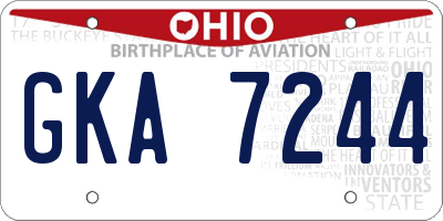 OH license plate GKA7244