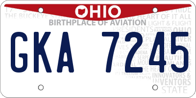 OH license plate GKA7245