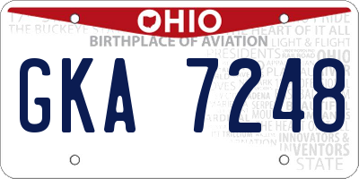 OH license plate GKA7248