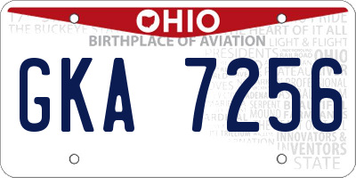 OH license plate GKA7256