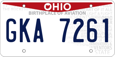 OH license plate GKA7261