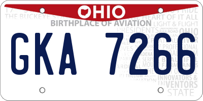OH license plate GKA7266