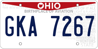 OH license plate GKA7267