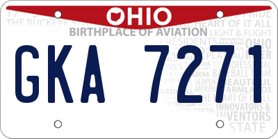 OH license plate GKA7271