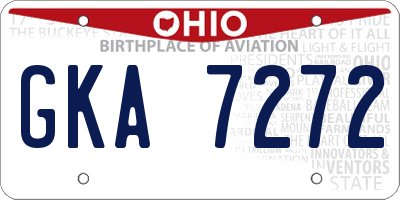 OH license plate GKA7272