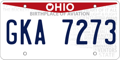 OH license plate GKA7273