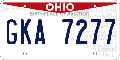 OH license plate GKA7277