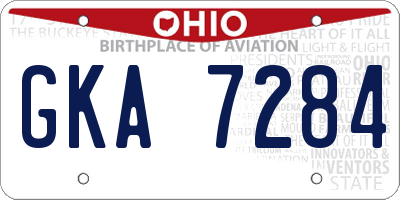 OH license plate GKA7284