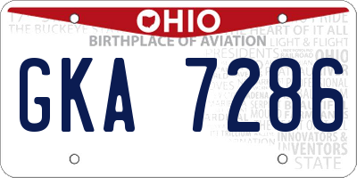 OH license plate GKA7286