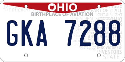 OH license plate GKA7288