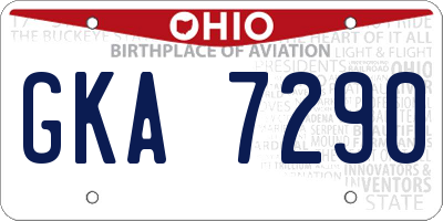 OH license plate GKA7290