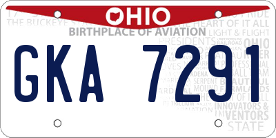 OH license plate GKA7291