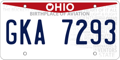OH license plate GKA7293