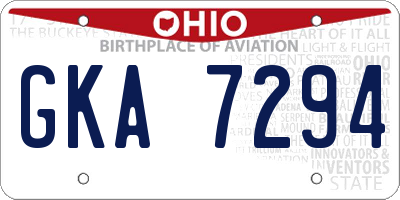 OH license plate GKA7294