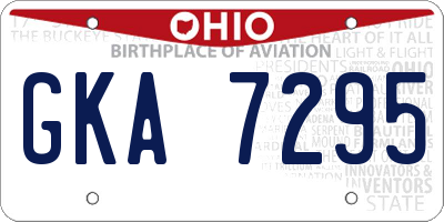 OH license plate GKA7295