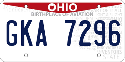 OH license plate GKA7296