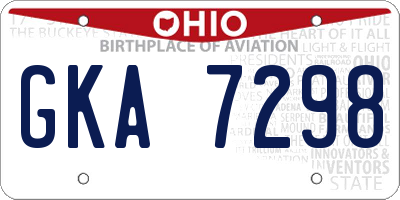OH license plate GKA7298