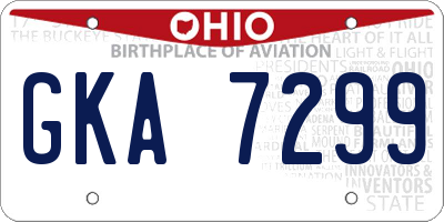 OH license plate GKA7299