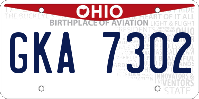 OH license plate GKA7302