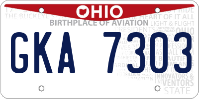 OH license plate GKA7303