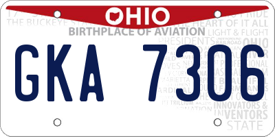 OH license plate GKA7306