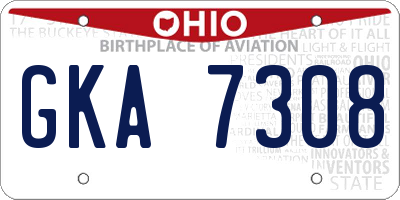 OH license plate GKA7308