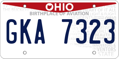 OH license plate GKA7323