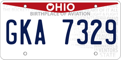 OH license plate GKA7329