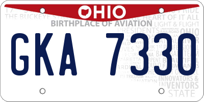 OH license plate GKA7330