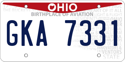 OH license plate GKA7331
