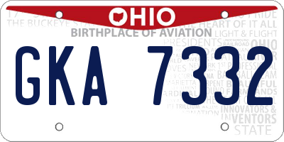 OH license plate GKA7332