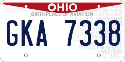 OH license plate GKA7338