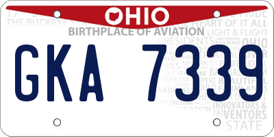 OH license plate GKA7339