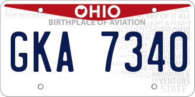 OH license plate GKA7340