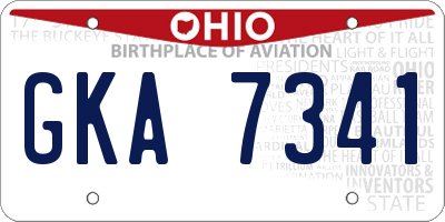OH license plate GKA7341