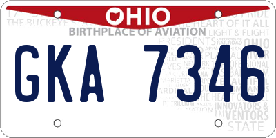 OH license plate GKA7346