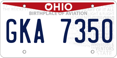 OH license plate GKA7350