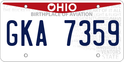 OH license plate GKA7359