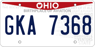 OH license plate GKA7368