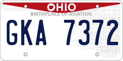 OH license plate GKA7372