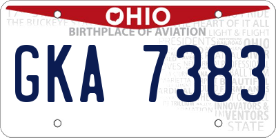 OH license plate GKA7383