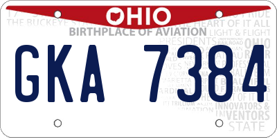 OH license plate GKA7384