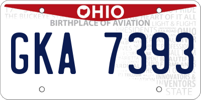 OH license plate GKA7393