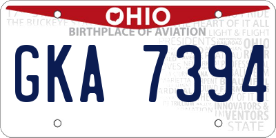 OH license plate GKA7394