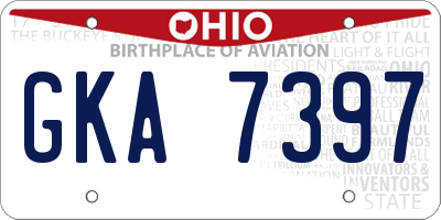 OH license plate GKA7397