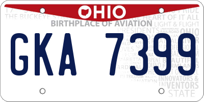 OH license plate GKA7399